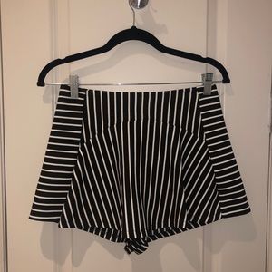 LF Rumor Boutique Black & White Striped Skort